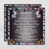 Halloween-Baby-Geschlecht decken Zebras u. Kürbise Einladung (Vorne/Hinten)