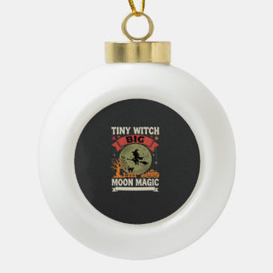 Halloween-Baby-Hexen-Mond-Magie Keramik Kugel-Ornament