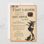 Halloween Baby ist Braudusche von Mail Hexe Einladung (Vorderseite)