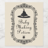 Halloween Baby Maaking Potion Drinks Funny Spooky Weinetikett (Einzelnes Label)