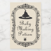 Halloween Baby Maaking Potion Drinks Funny Spooky Weinetikett (Einzelnes Label)