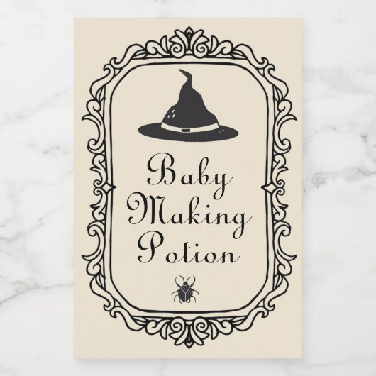 Halloween Baby Maaking Potion Drinks Funny Spooky Weinetikett (Einzelnes Label)