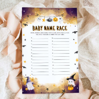 Halloween Baby Name Race Baby Showspiel