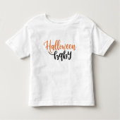 Halloween Baby Orange and Black Typography Kleinkind T-shirt (Vorderseite)