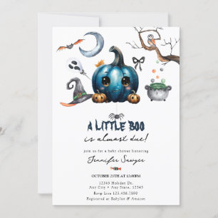 Halloween-Baby-Party   Blauer Kürbis Einladung
