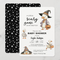 Halloween-Baby-Party-Einladung Gans Hexe