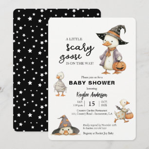 Halloween-Baby-Party-Einladung Gans Hexe Einladung