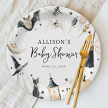 Halloween-Baby-Party Hexen-Papierteller