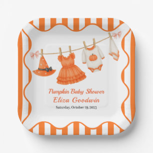 Halloween-Baby-Party Mädchen Kleine Hexen-Kürbis Pappteller