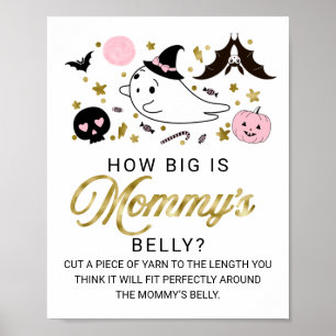 Halloween-Baby-Party-Schild für Mamas Bauch Spiel Poster