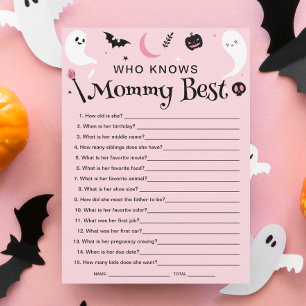 Halloween-Baby-Party Wer kennt Mama am besten Spie Einladung