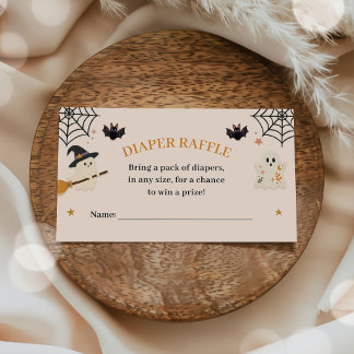 Halloween-Baby-Party-Windel-Raffle Begleitkarte