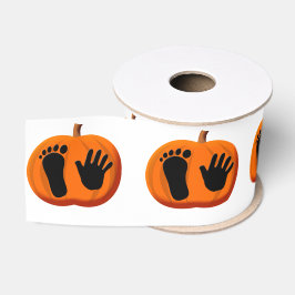 Halloween Baby Pumpkin Prints Ripsband