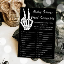 Halloween Baby Shooter Word Scramble Game Card