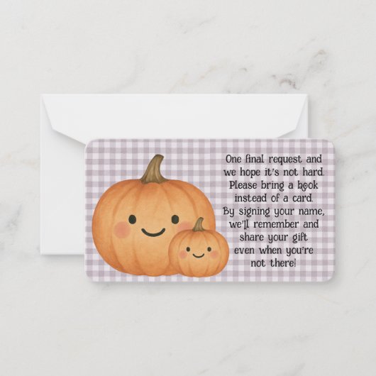 Halloween Baby Showbuchkarte Mitteilungskarte (Vorderseite)