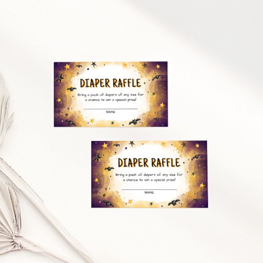 Halloween Baby Showdiaper Raffle Ticket Begleitkarte
