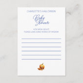 Halloween Baby Shower Advice Ausfüllen Formular Begleitkarte (Vorderseite)