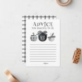 Halloween Baby Shower Advice für zukünftige Eltern Mitteilungskarte (Vorderseite/Rückseite Beispiel)
