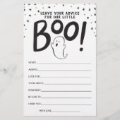 Halloween Baby Shower Advisor Card (Vorderseite)