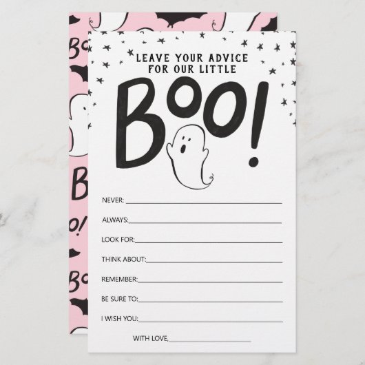 Halloween Baby Shower Advisor Card (Vorne/Hinten)