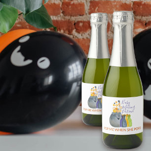 Halloween Baby Shower Baby Maaking Tränke Gefalle Schaumweinetikett