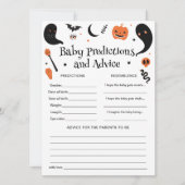 Halloween Baby Shower Baby Predications Game Card Einladung (Vorderseite)
