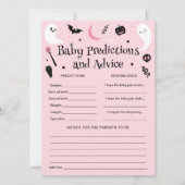 Halloween Baby Shower Baby Predications Game Card Einladung (Vorderseite)