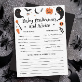 Halloween Baby Shower Baby Predications Game Card Einladung