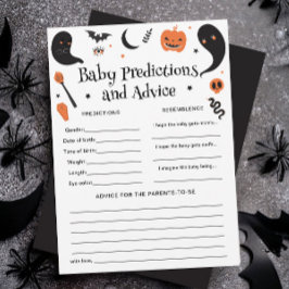 Halloween Baby Shower Baby Predications Game Card Einladung
