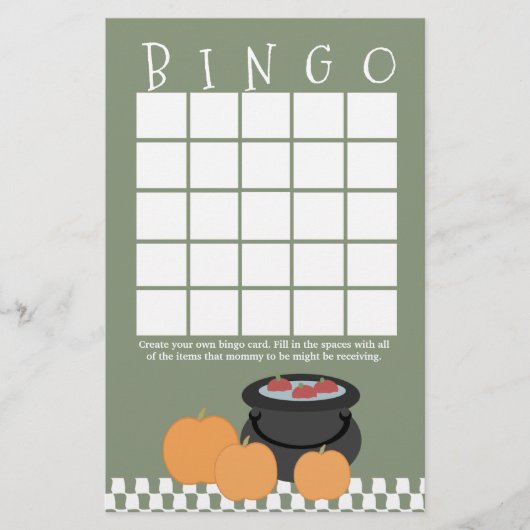 Halloween Baby Shower Bingo (Vorderseite)