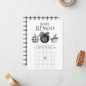 Halloween Baby Shower Bingo Game Mitteilungskarte (Vorderseite/Rückseite Beispiel)