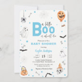 Halloween Baby Shower Blue Ghost Boy Einladung (Vorderseite)