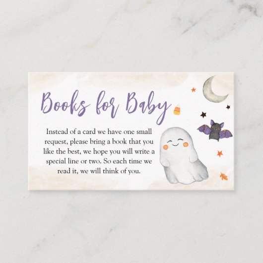 Halloween Baby Shower Books for Baby Begleitkarte (Vorderseite)