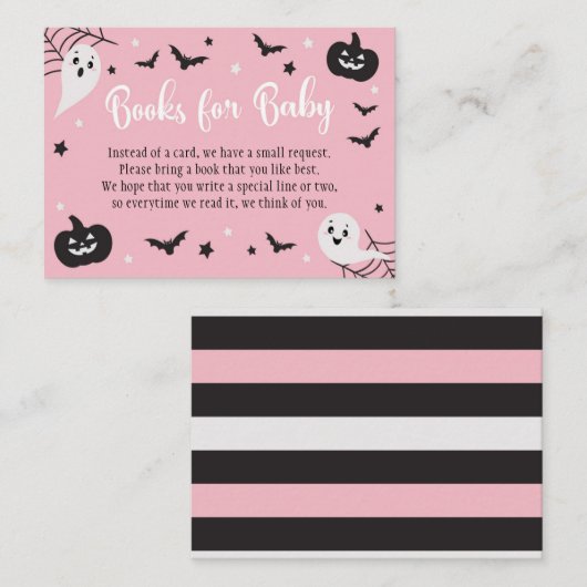 Halloween Baby Shower Books for Baby Card Begleitkarte (Vorne/Hinten)