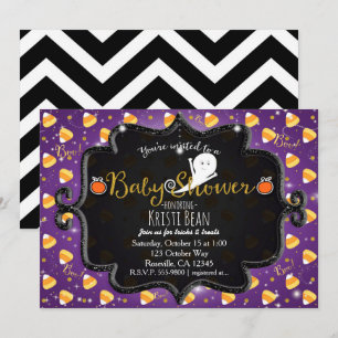 HALLOWEEN BABY SHOWER Candy Corn Gespenst Einladun Einladung