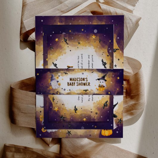 Halloween Baby Shower Einladung Bauchband Einladungsbanderole