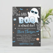 Halloween Baby Shower Einladung Niedlich Ghost Boy (Stehend Vorderseite)