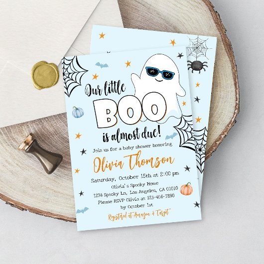 Halloween Baby Shower Einladung Niedlich Ghost Boy