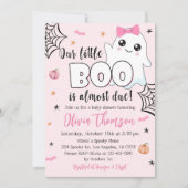 Halloween Baby Shower Einladung Niedlich Ghost Gir (Vorderseite)