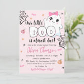 Halloween Baby Shower Einladung Niedlich Ghost Gir (Stehend Vorderseite)
