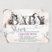 Halloween Baby Shower Einladung Template (Vorne/Hinten)
