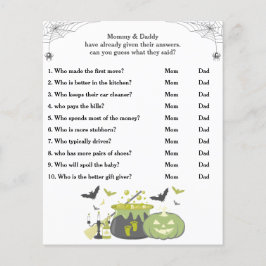 Halloween Baby Shower Game Guess Who Mom or Dad