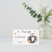 Halloween Baby Shower Ghost Diaper Raffekarte Begleitkarte (Stehend Vorderseite)