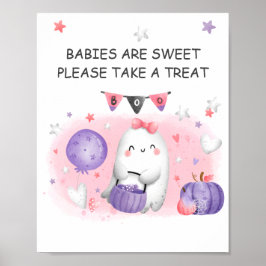 Halloween Baby Shower Girl Fevor Sign Poster
