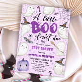Halloween Baby Shower Girl Lila Little Boo Ghost Einladung