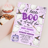 Halloween Baby Shower Girl Lila Little Boo Ghost Einladung