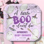 Halloween Baby Shower Girl Lila Little Boo Ghost Pappteller