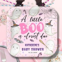 Halloween Baby Shower Girl Pink Little Boo Geister
