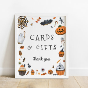 Halloween-Baby Shower Karten und Geschenke Poster