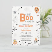 Halloween Baby Shower Little Boo Einladung (Stehend Vorderseite)
